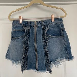 Blue jean mini skirt